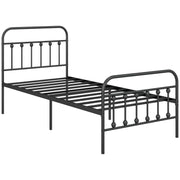 Single Metal Bed Frame with Strong Support Ideal for Guest or Spare Room Use Black