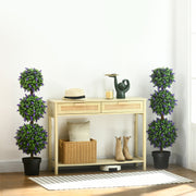 Set of 2 Artificial Lavender Ball Trees with Pots for Indoor or Outdoor Display, Purple