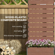 Brown Wood Garden Planter Box With Trellis Back Ideal For Climbing Plants and Vines