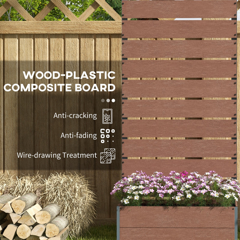 Brown Wood Garden Planter Box With Trellis Back Ideal For Climbing Plants and Vines