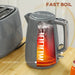 Grey 1.7L 3000W Fast Boil Cordless Kettle and 2 Slice Toaster Set with 7 Browning Levels by HOMCOM