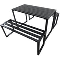 4-Seater Outdoor Metal Picnic Table and Bench Set, Black Outsunny