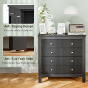 Black Chest of Bedroom Drawers With Gold Legs Elegant Bedroom Storage by HOMCOM