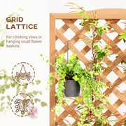 Wooden Garden Planter Box With Trellis For Climbing Plants And Flowers Brown Outsunny