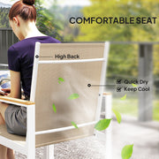 5 Piece Garden Furniture Set With Armchairs and Tempered Glass Table for Patio and Balcony by Outsunny