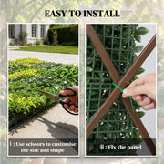 Artificial Plant Wall Panel for Privacy and Year Round Greenery Indoors or Outdoors Green Outsunny