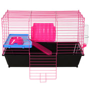 Small Animal Metal Cage With Tunnels For Hamsters And Guinea Pigs Pink AOSOM