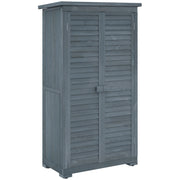 Grey Fir Wood Garden Storage Cabinet 39.5 x 79cm by Outsunny