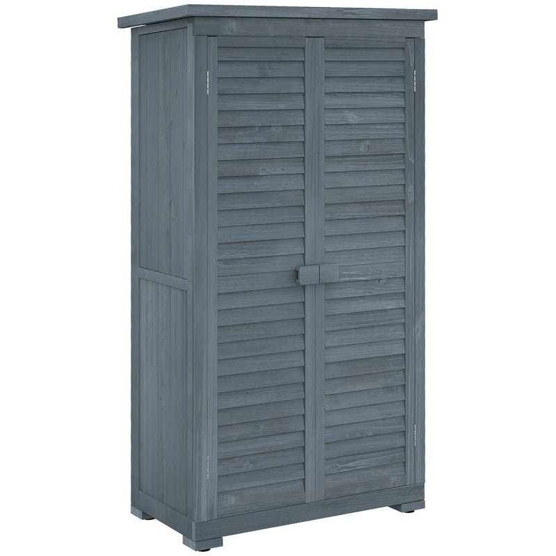 Grey Fir Wood Garden Storage Cabinet 39.5 x 79cm by Outsunny