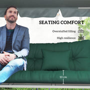 Garden Chair Cushion and Pillow Set for Comfortable Outdoor Seating Green AOSOM