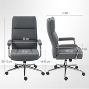 Ergonomic Executive Office Chair with Double Back Cushion and Tilt Function for Home, Charcoal Grey