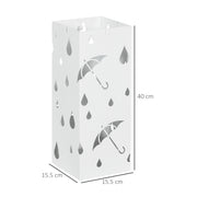 Steel Umbrella Stand for Hallway Storage Holds Up to 6 Umbrellas, White