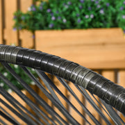 Grey Rattan Egg Chair with Cushioned Seat Ideal for Garden or Balcony Relaxation