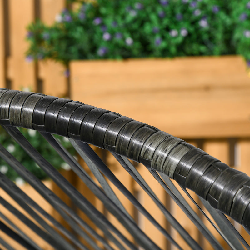 Grey Rattan Egg Chair with Cushioned Seat Ideal for Garden or Balcony Relaxation