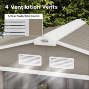 Four ventilation vents below the apex ridge, with an inset showing the screw protection covers