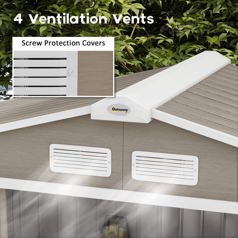 Four ventilation vents below the apex ridge, with an inset showing the screw protection covers