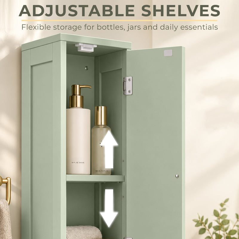 Adjustable shelves panel showing a shelf with arrows inside the open cupboard