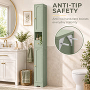 Anti-tip safety panel with a close-up of the anti-tip hardware