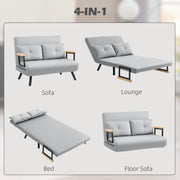 Four configuration montage showing Sofa, Lounge, Bed and Floor Sofa modes