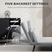 Five backrest settings diagram showing recline angles from 100 to 180 degrees