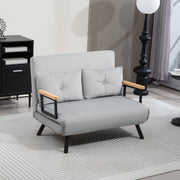 Full light grey sofa bed shown in loveseat mode in a room setting