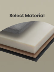 Cutaway diagram showing fabric, foam and board material layers of the ottoman top