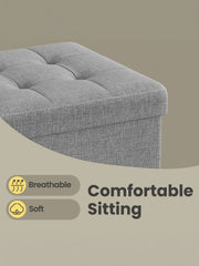 Close-up of the breathable tufted fabric top for comfortable sitting