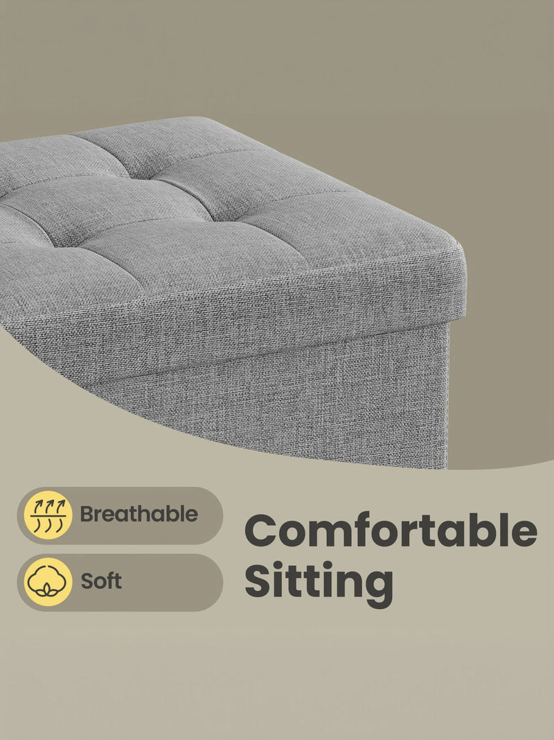 Close-up of the breathable tufted fabric top for comfortable sitting