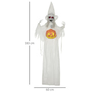 Dimensions diagram showing the witch at 183 cm tall and 60 cm wide