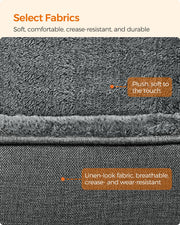 Close-up of linen-look fabric texture on dog bed exterior