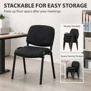 Homcom reception chairs stacked together to show the space-saving stackable design