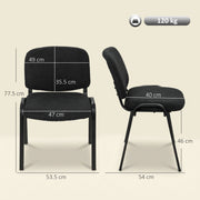 Dimension diagram of the Homcom reception chair: 53.5 x 54 x 77.5 cm overall, 120 kg capacity