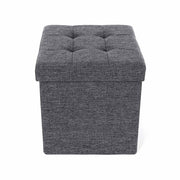 Songmics storage ottoman with lid open showing hidden storage space