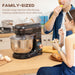 Black 1400W Stand Mixer 5L for Baking with 6 Speeds Pulse Dough Hook and Whisk by HOMCOM