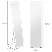 Full Length LED Dressing Mirror with Dimmable 3 Tone Lighting for Bedroom, White