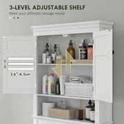 White Over Toilet Storage Cabinet Bathroom Organiser With Shelves by HOMCOM