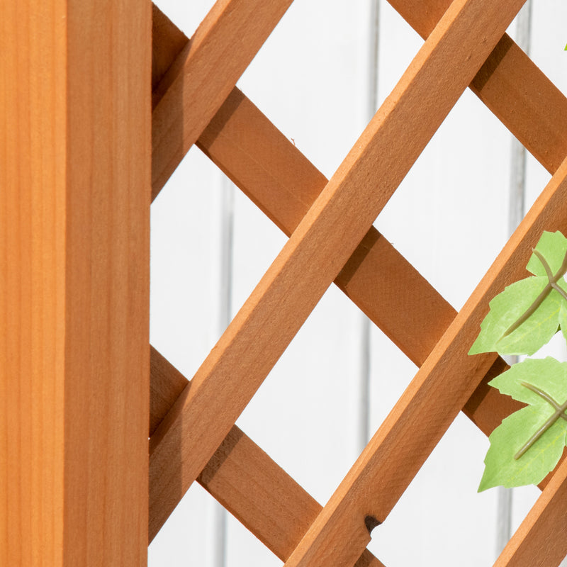 Raised Garden Bed with Trellis for Climbing Plants and Herbs Freestanding Planter Brown Outsunny