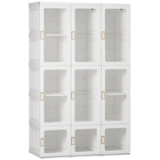 White Portable Clothes Wardrobe with Cube Storage and Hanging Rods by HOMCOM