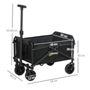 41L Folding Festival Trolley on Wheels 60kg Heavy Duty Garden Cart by Outsunny