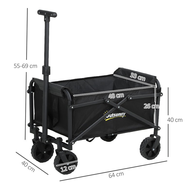 41L Folding Festival Trolley on Wheels 60kg Heavy Duty Garden Cart by Outsunny