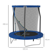 SPORTNOW 6ft Trampoline with Safety Enclosure Net, Steel Frame Outdoor Trampoline, with Edge, Safety Cover AOSOM