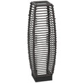 Grey 68cm Rattan Solar Floor Lamp With LED Light For Outdoor Garden Or Pathway Use
