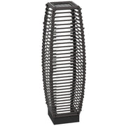 Grey 68cm Rattan Solar Floor Lamp With LED Light For Outdoor Garden Or Pathway Use
