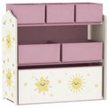 3 Tier Kids Toy Storage Unit with 6 Removable Bins Ideal for Bedroom or Playroom Pink 63 x 30 x 66cm