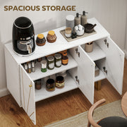 Modern Sideboard Storage Cabinet with Adjustable Shelves for Home Organisation, White Marble Tone