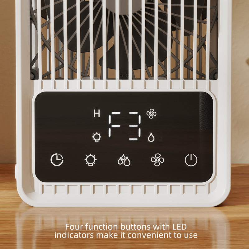 Desk Fan and Humidifier for Cool Comfortable Workspace with Touch Controls Black AOSOM