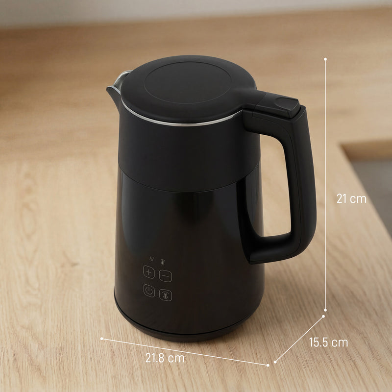 Electric Kettle with Fast Boil and Adjustable Temperature for Busy Family Mornings Black Homcom