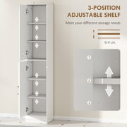 Tall Bathroom Cabinet with Mirror and Adjustable Shelf for Extra Storage, High Gloss White