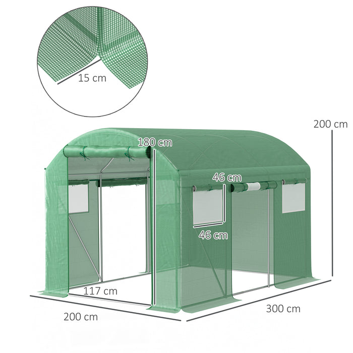 9.8 x 6.6ft Walk-In Polytunnel Greenhouse for All-Season Gardening by Outsunny