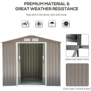 Steel grey shed weather resistance panel with frame and wall panel close-ups
